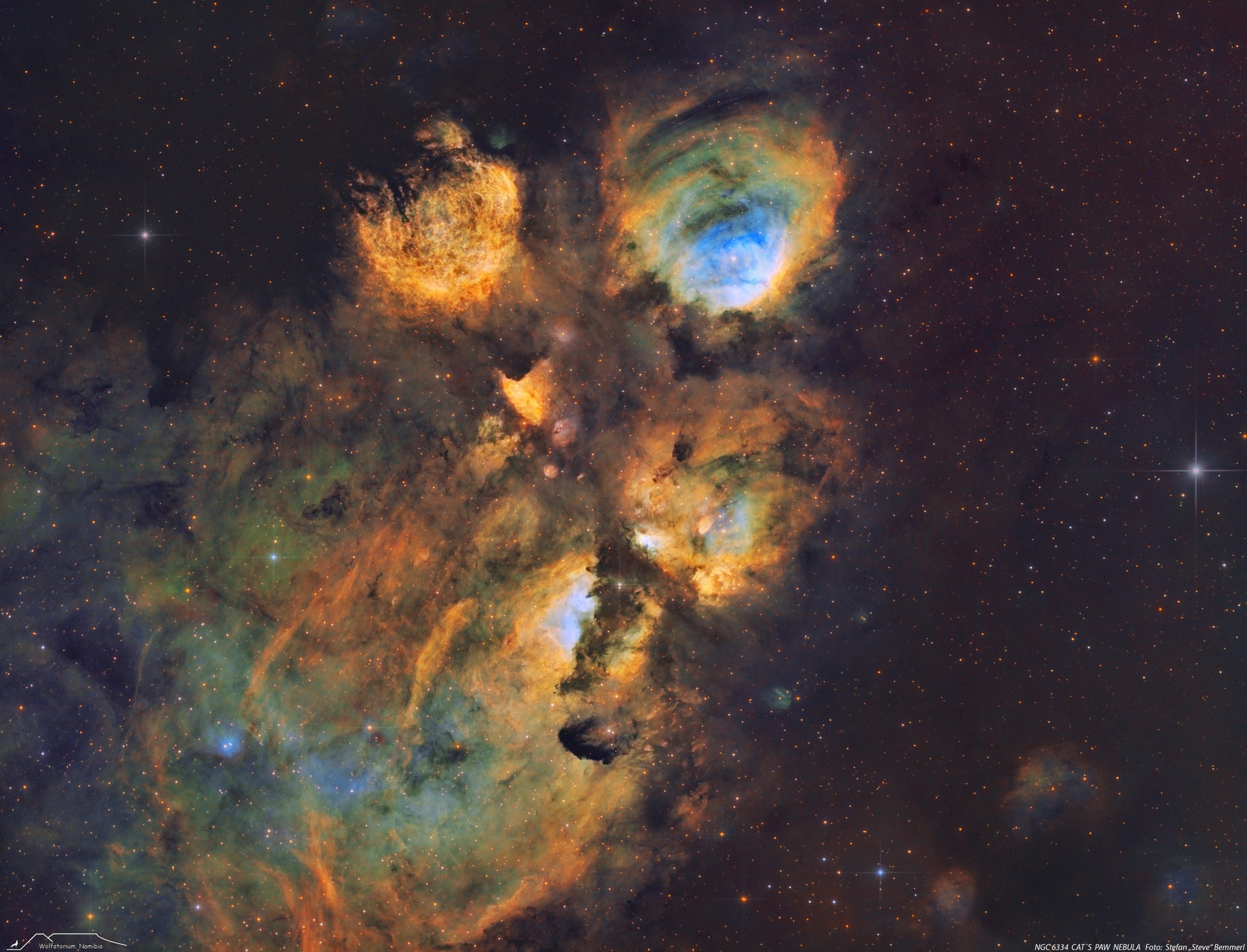 NGC 6334, Katzenpfotennebel, Narrowband, Stefan Bemmerl